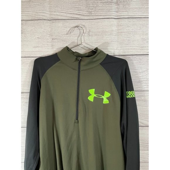 Tough Mudder Under Armour Allseasongear Men's XL Green/Black 1/4 Zip Pullover - Picture 1 of 6